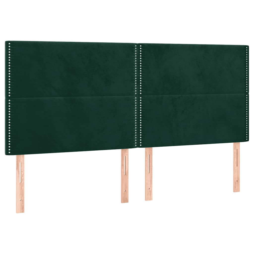 sötétzöld bársony ágykeret matrac nélkül 200x200 cm