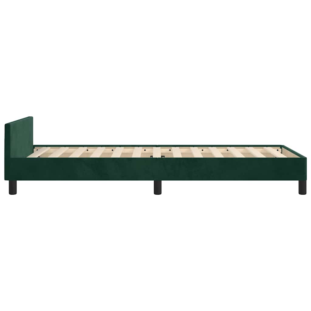 sötétzöld bársony ágykeret matrac nélkül 80 x 200 cm