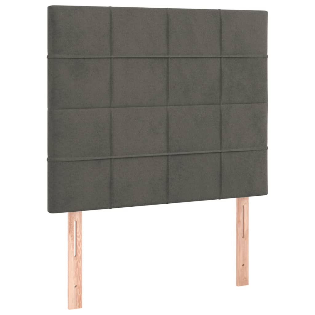 sötétszürke bársony ágykeret matrac nélkül 90x190 cm