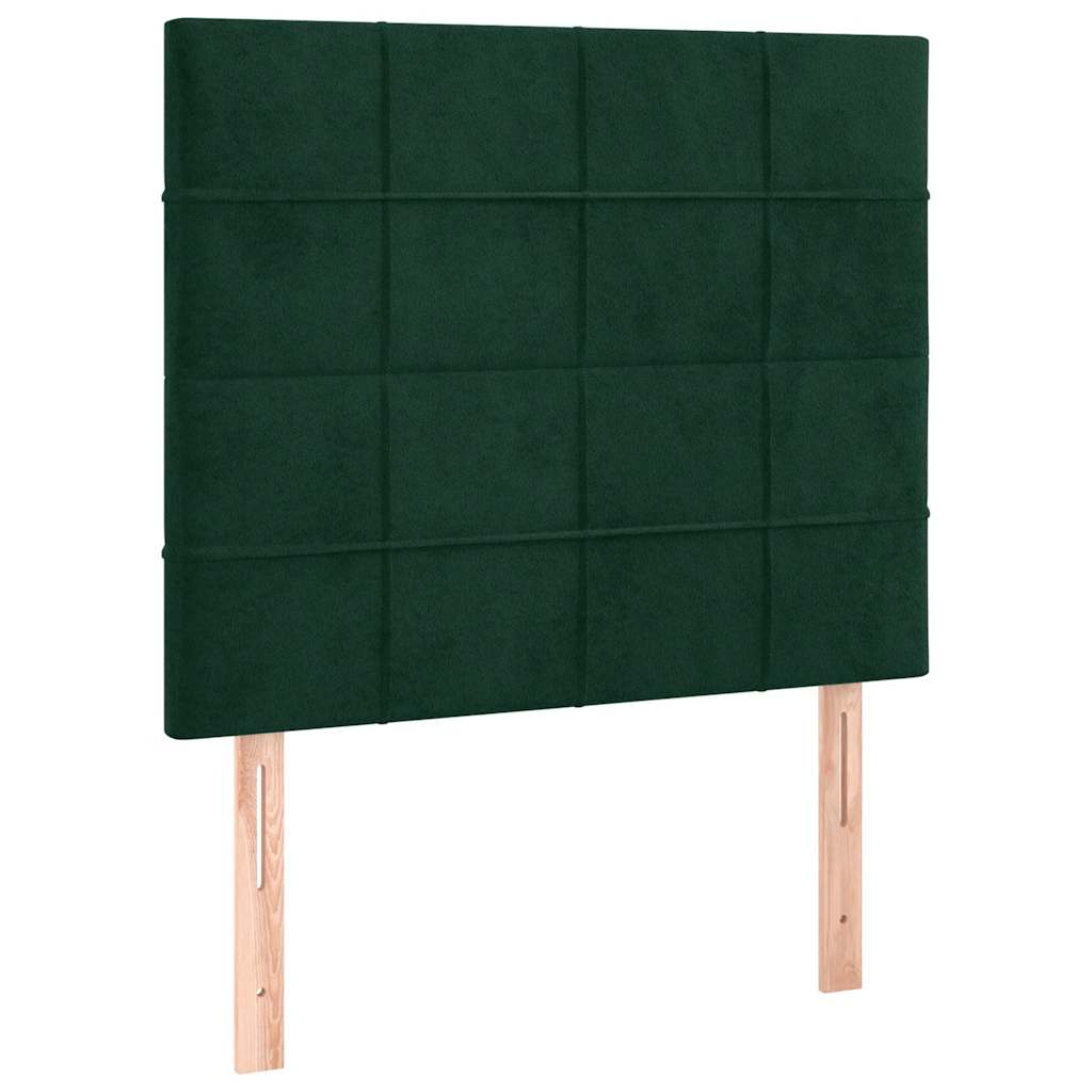 sötétzöld bársony ágykeret matrac nélkül 90x200 cm