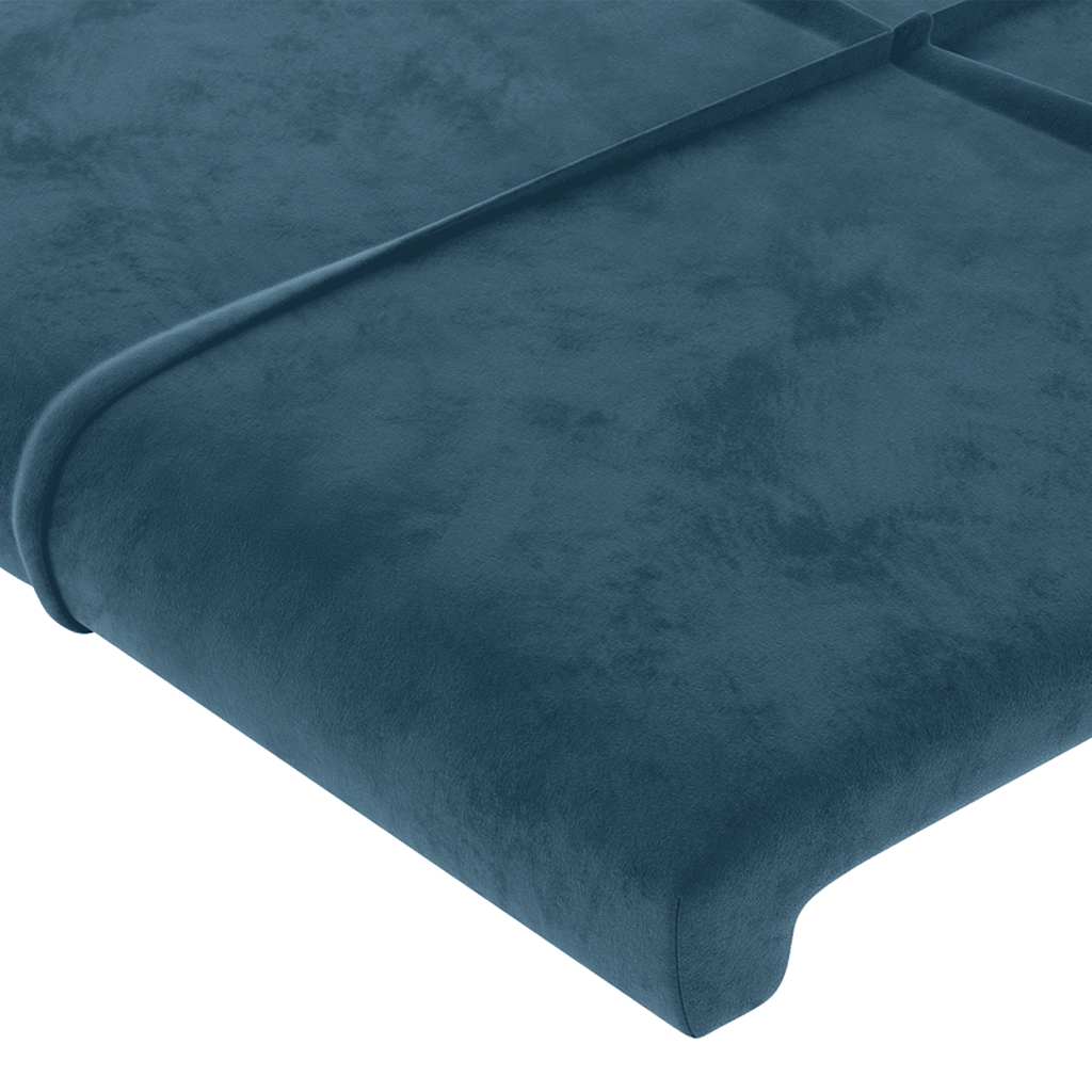 sötétkék bársony ágykeret matrac nélkül 90x200 cm
