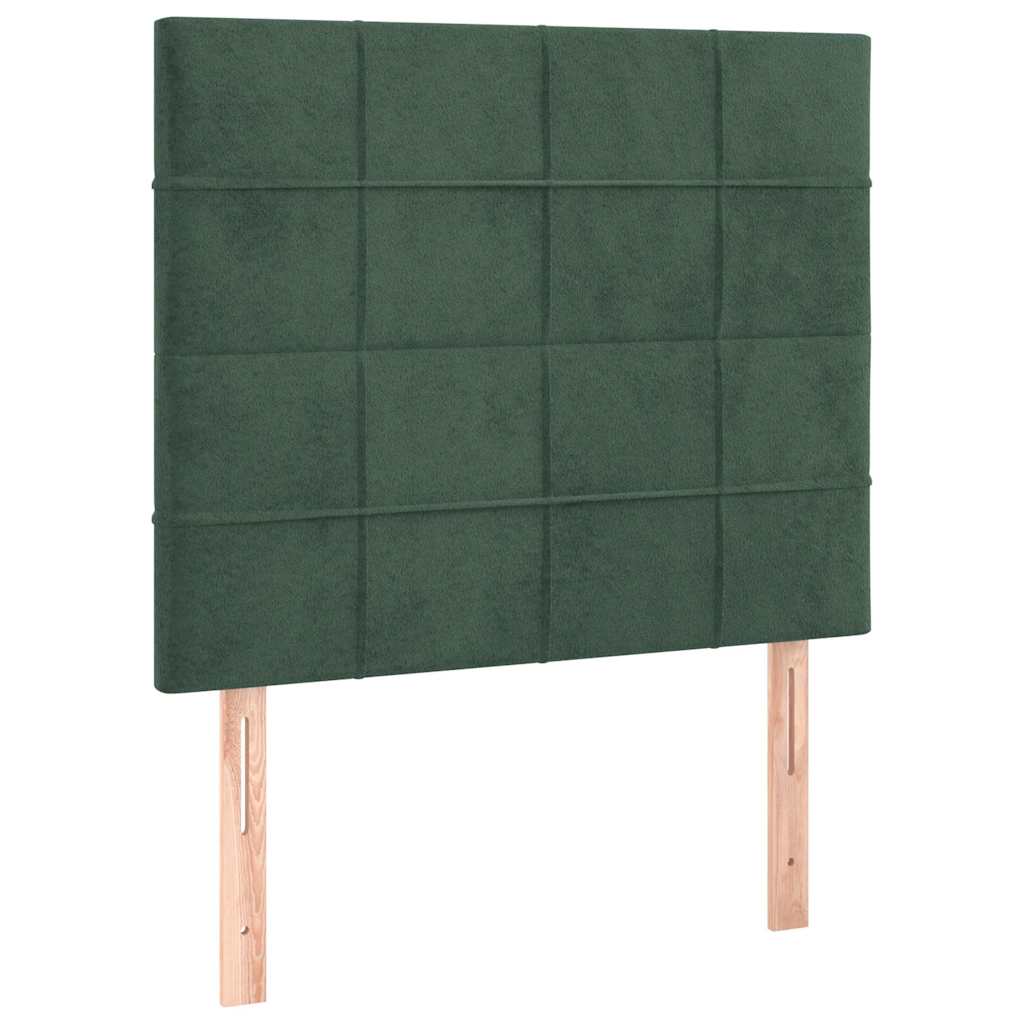 sötétzöld bársony ágykeret matrac nélkül 100x200 cm