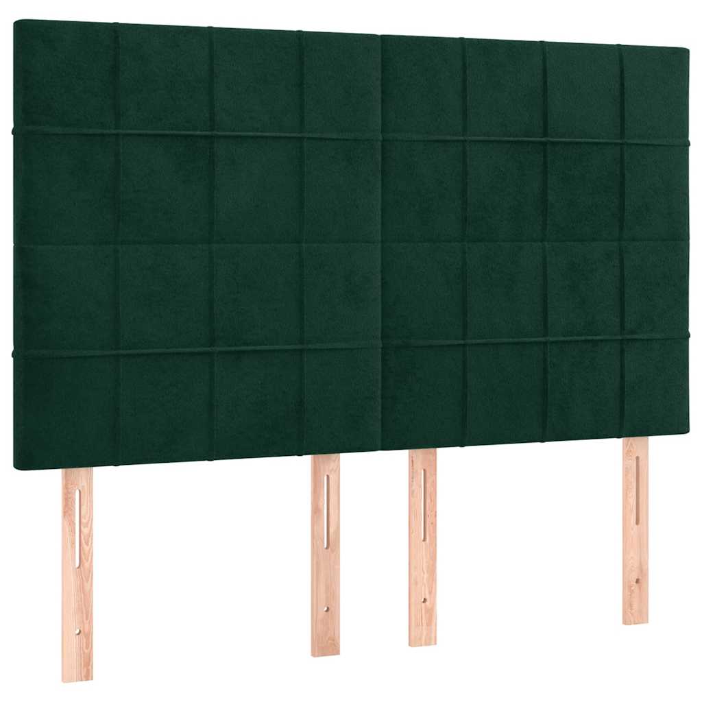 sötétzöld bársony ágykeret matrac nélkül 140 x 190 cm