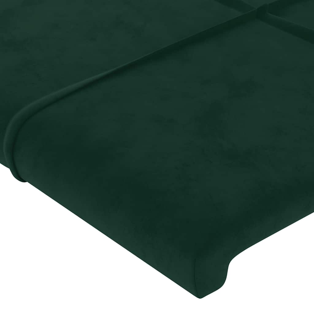 sötétzöld bársony ágykeret matrac nélkül 200x200 cm