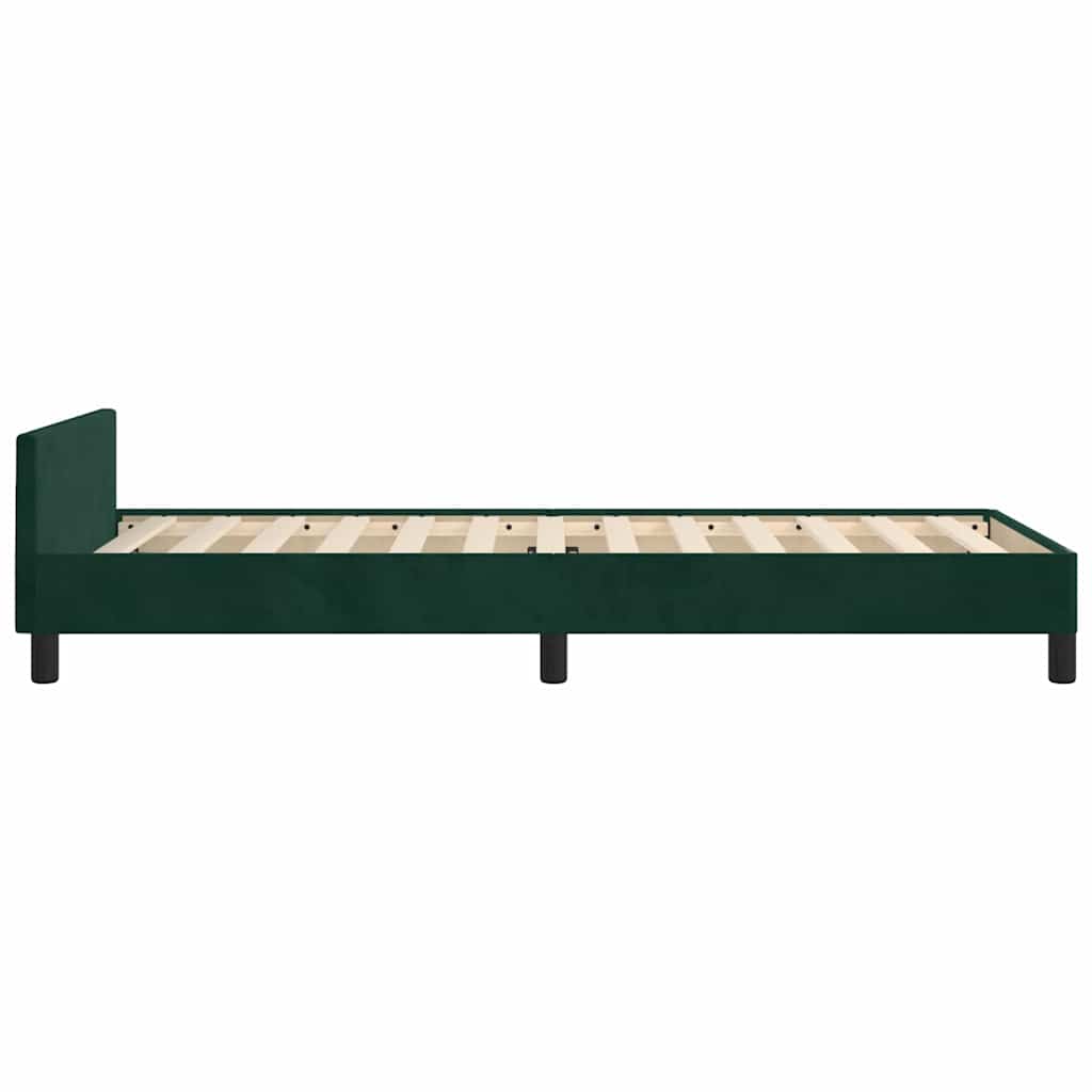 sötétzöld bársony ágykeret matrac nélkül 80 x 200 cm