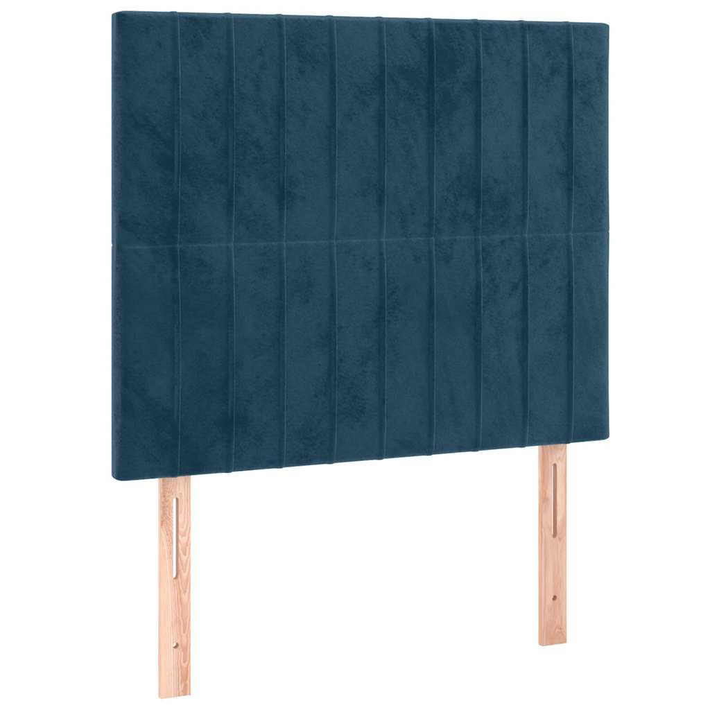 sötétkék bársony ágykeret matrac nélkül 80 x 200 cm