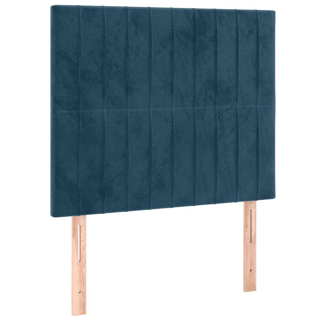 sötétkék bársony ágykeret matrac nélkül 90x190 cm