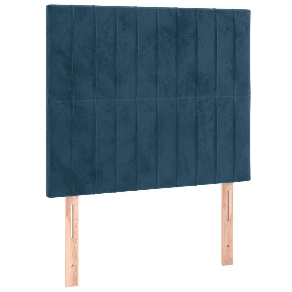 sötétkék bársony ágykeret matrac nélkül 100x200 cm