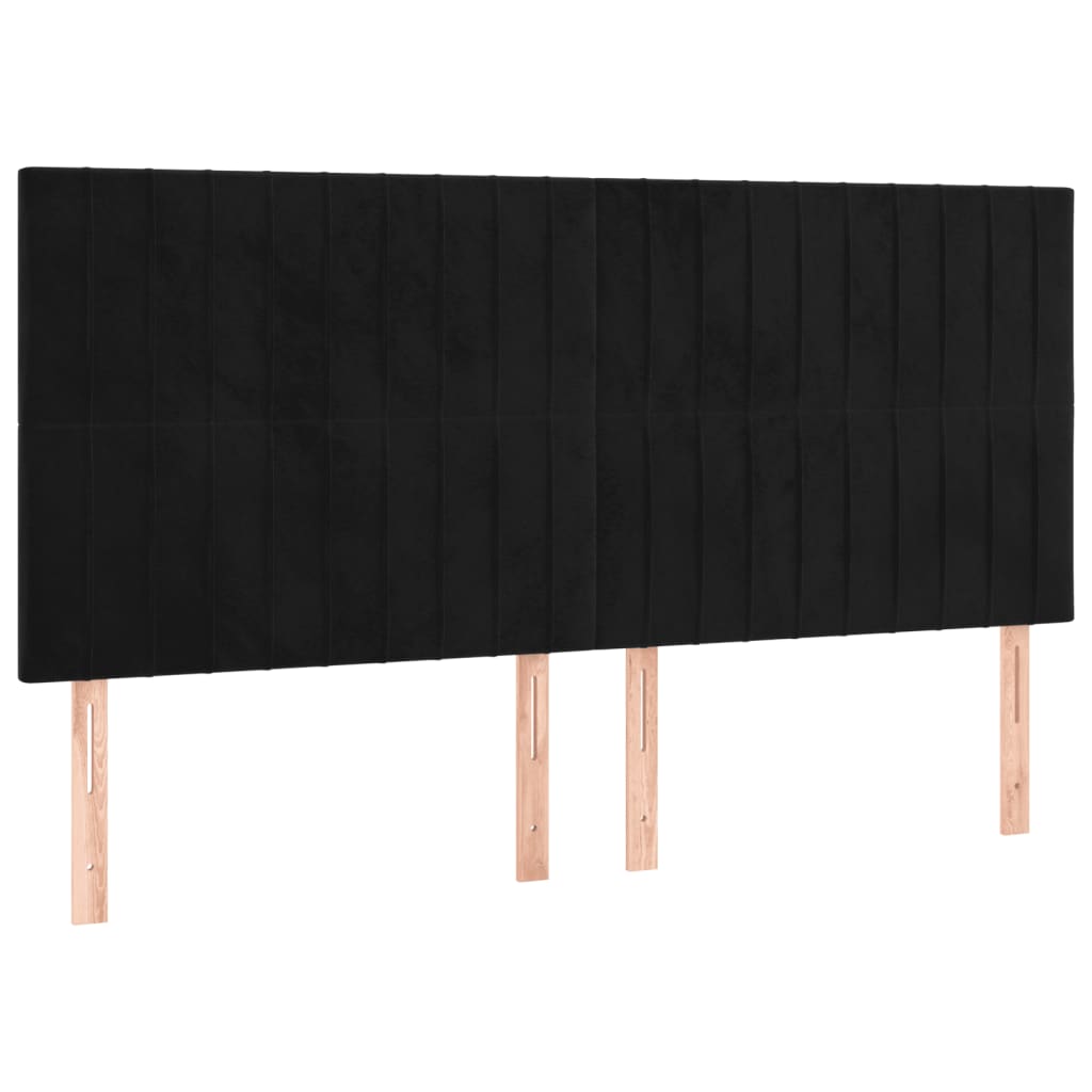 fekete bársony ágykeret matrac nélkül 160 x 200 cm