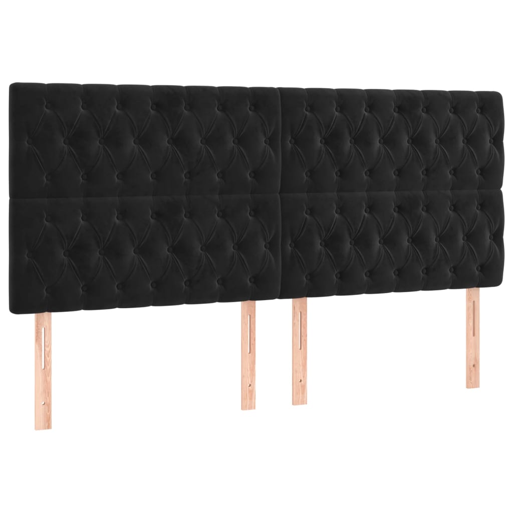 fekete bársony ágykeret matrac nélkül 200 x 200 cm