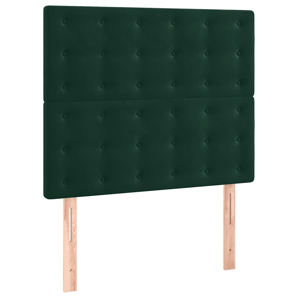 sötétzöld bársony ágykeret matrac nélkül 90x200 cm