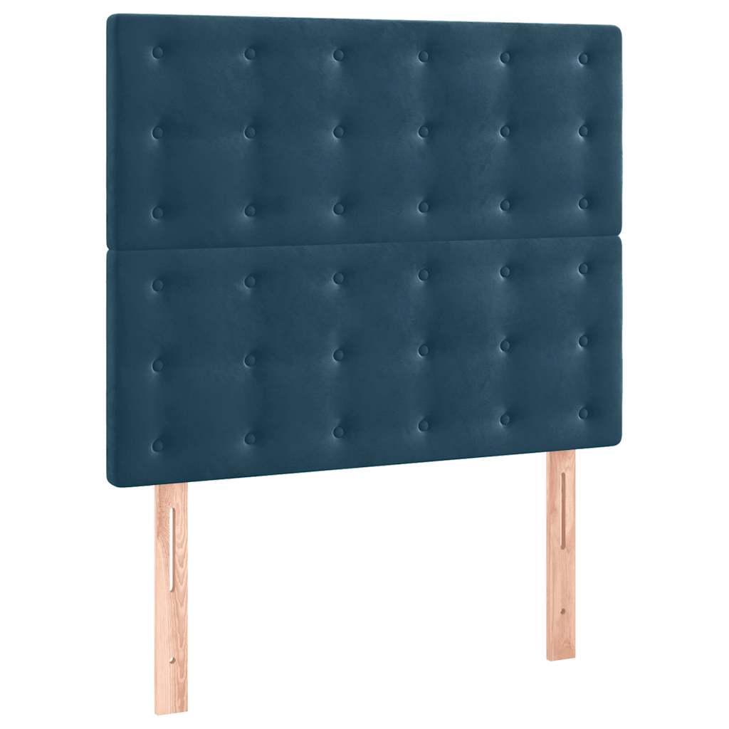 sötétkék bársony ágykeret matrac nélkül 100x200 cm
