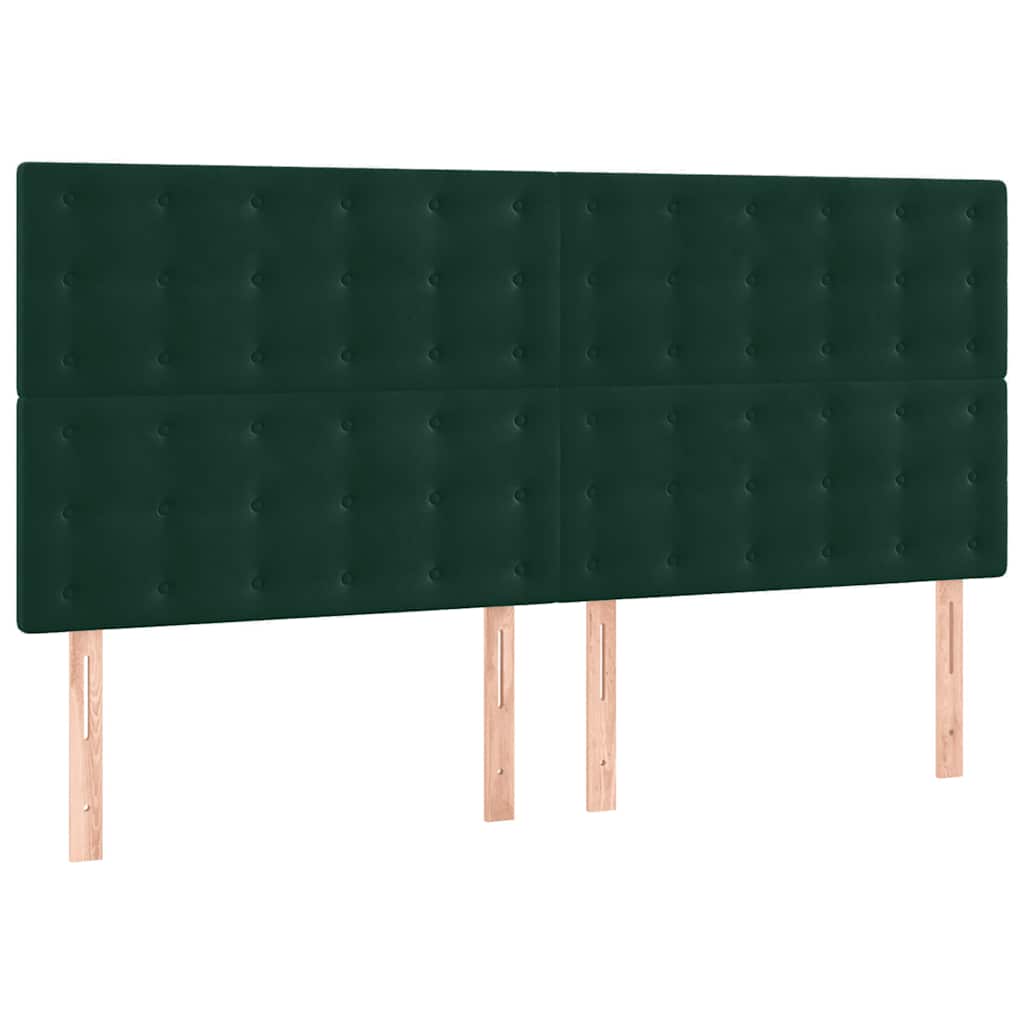 sötétzöld bársony ágykeret matrac nélkül 200x200 cm
