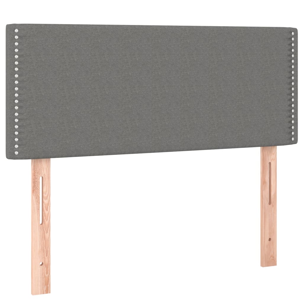 sötétszürke szövet rugós ágy matraccal 100 x 200 cm