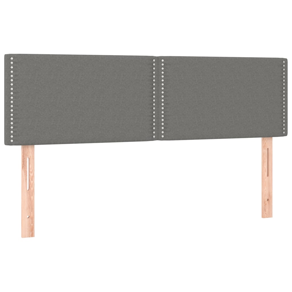 sötétszürke szövet rugós ágy matraccal 140 x 190 cm