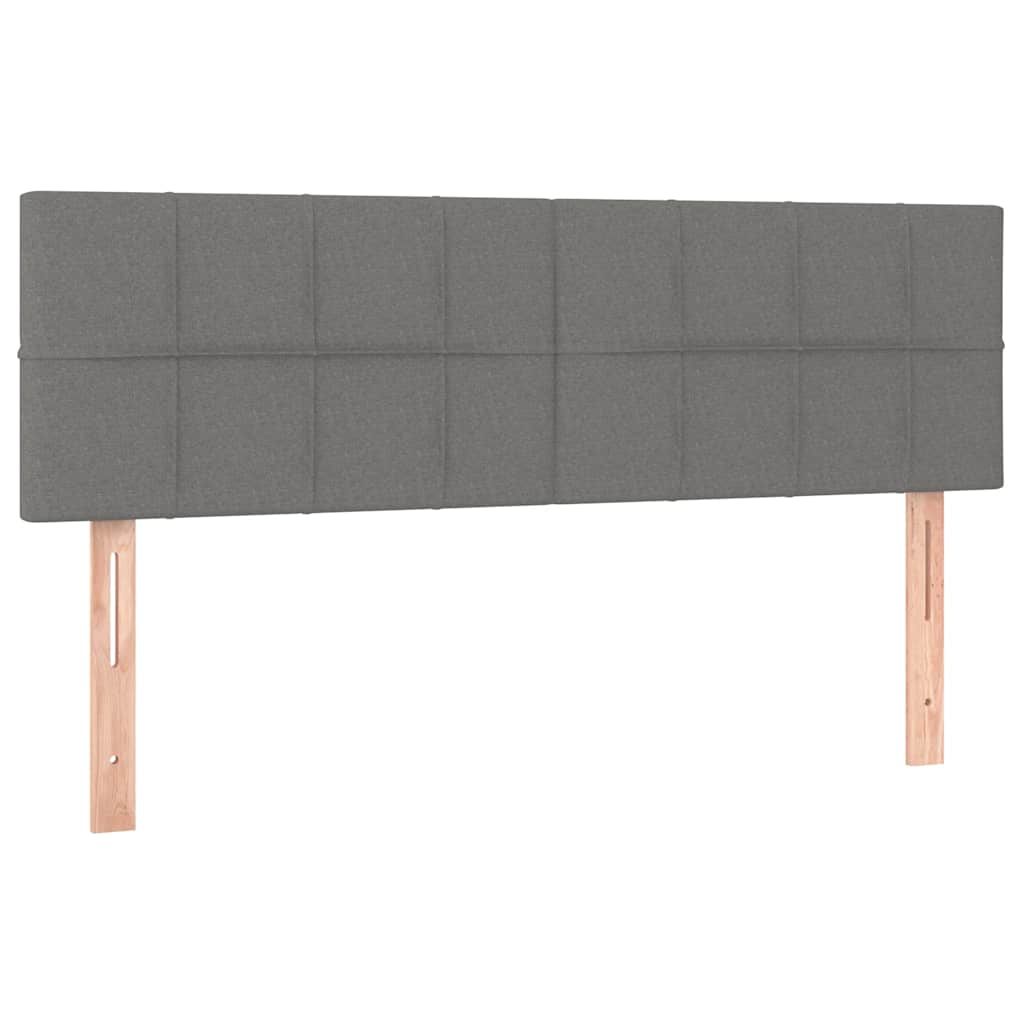 sötétszürke szövet rugós ágy matraccal 140 x 190 cm