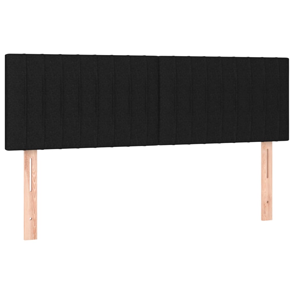 fekete szövet rugós ágy matraccal 140 x 190 cm