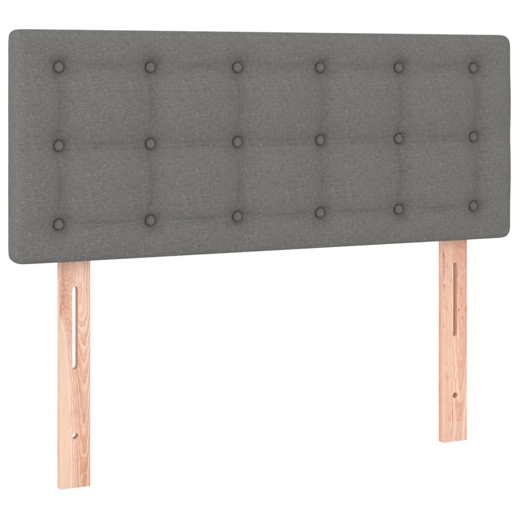 sötétszürke szövet rugós ágy matraccal 90 x 200 cm