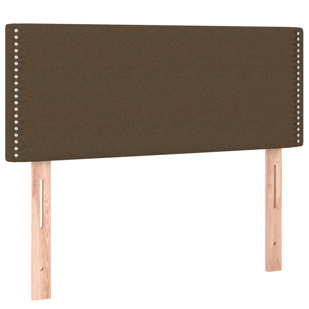sötétbarna szövet rugós ágy matraccal 100 x 200 cm