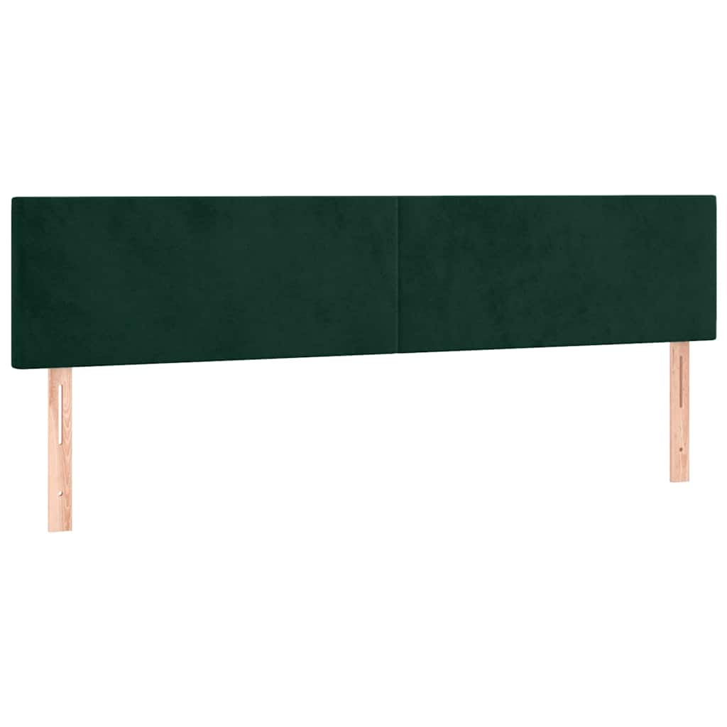 sötétzöld bársony rugós ágy matraccal 160x200 cm