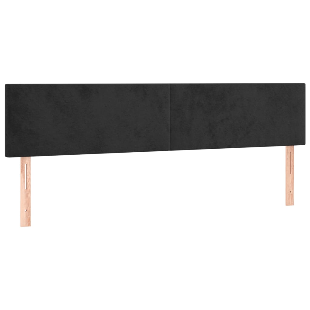 fekete bársony rugós ágy matraccal 180x200 cm