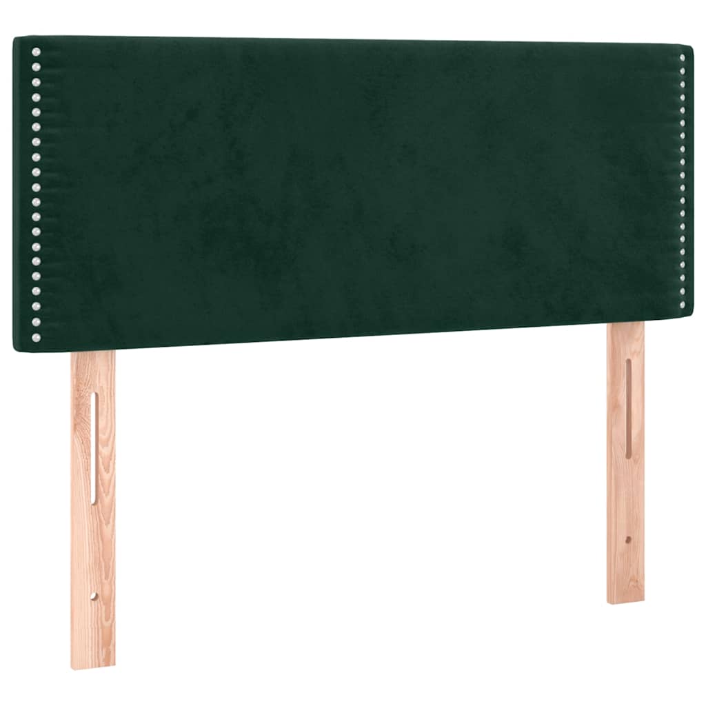sötétzöld bársony rugós ágy matraccal 100 x 200 cm