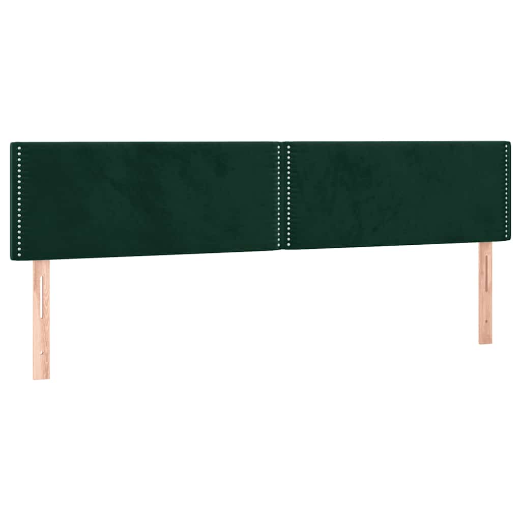 sötétzöld bársony rugós ágy matraccal 200x200 cm