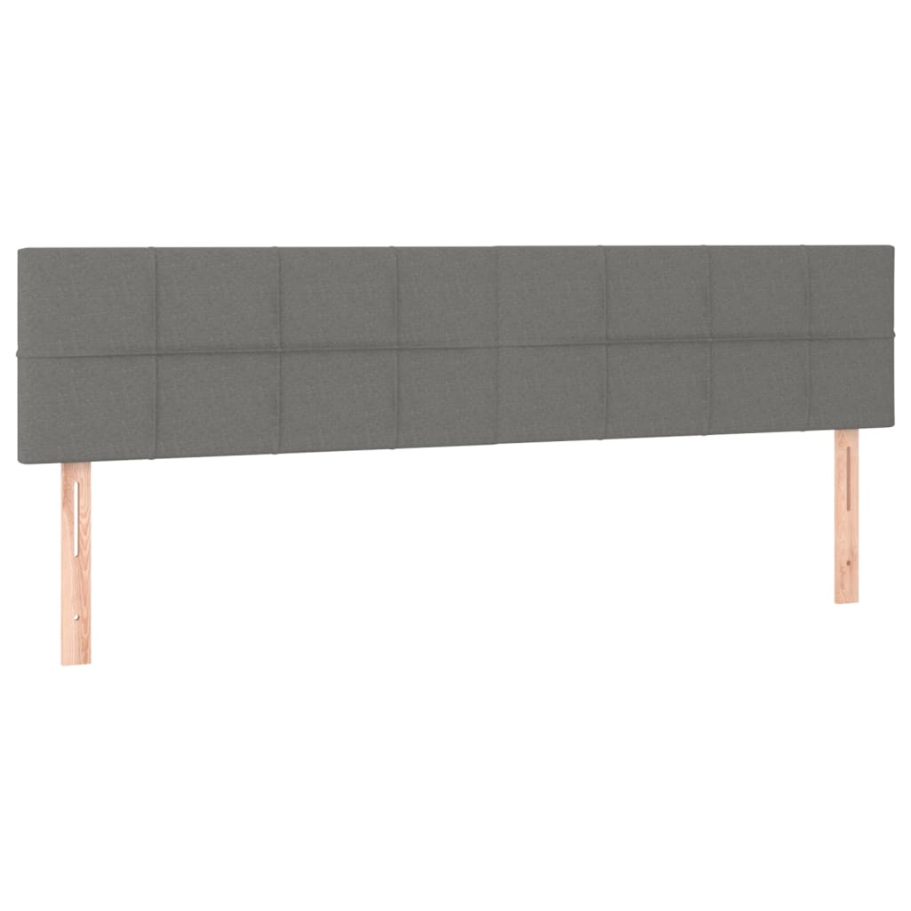 sötétszürke bársony rugós ágy matraccal 140x200 cm