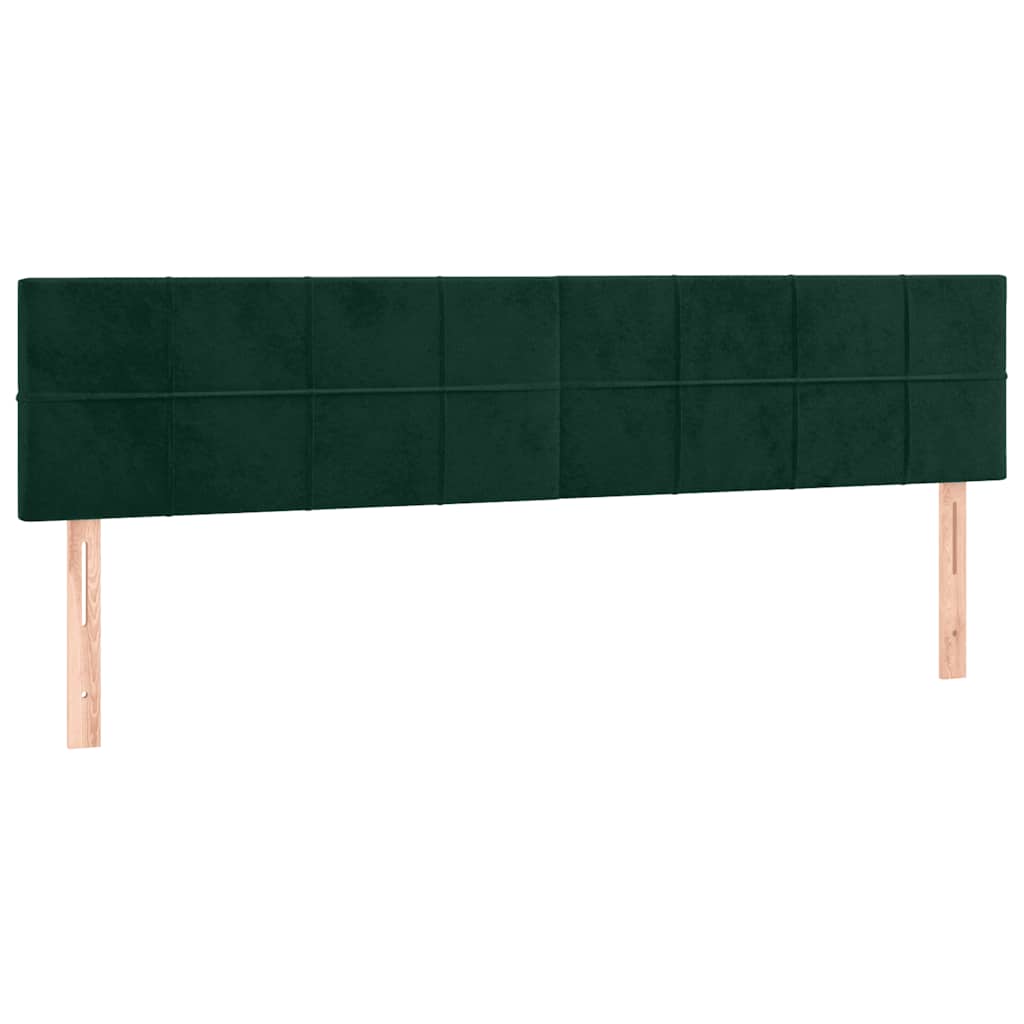 sötétzöld bársony rugós ágy matraccal 160x200 cm
