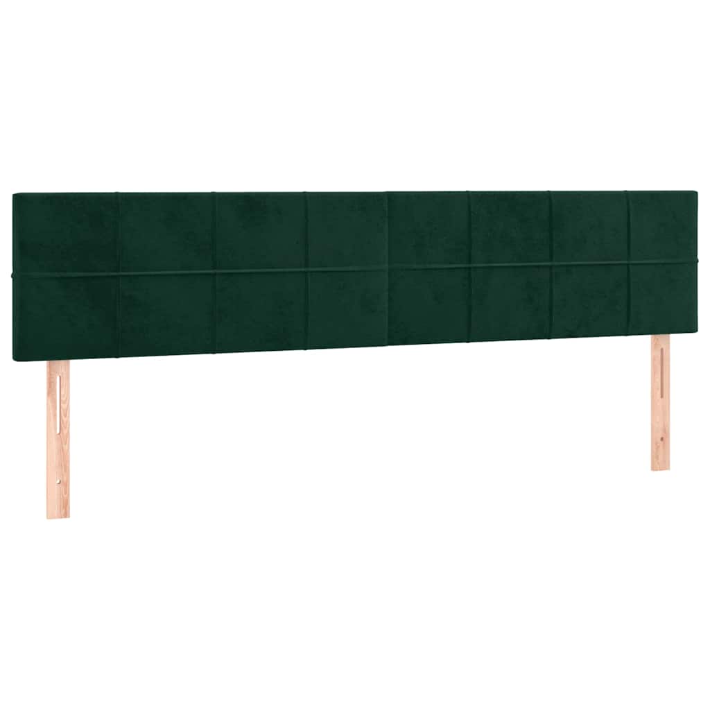 sötétzöld bársony rugós ágy matraccal 180x200 cm