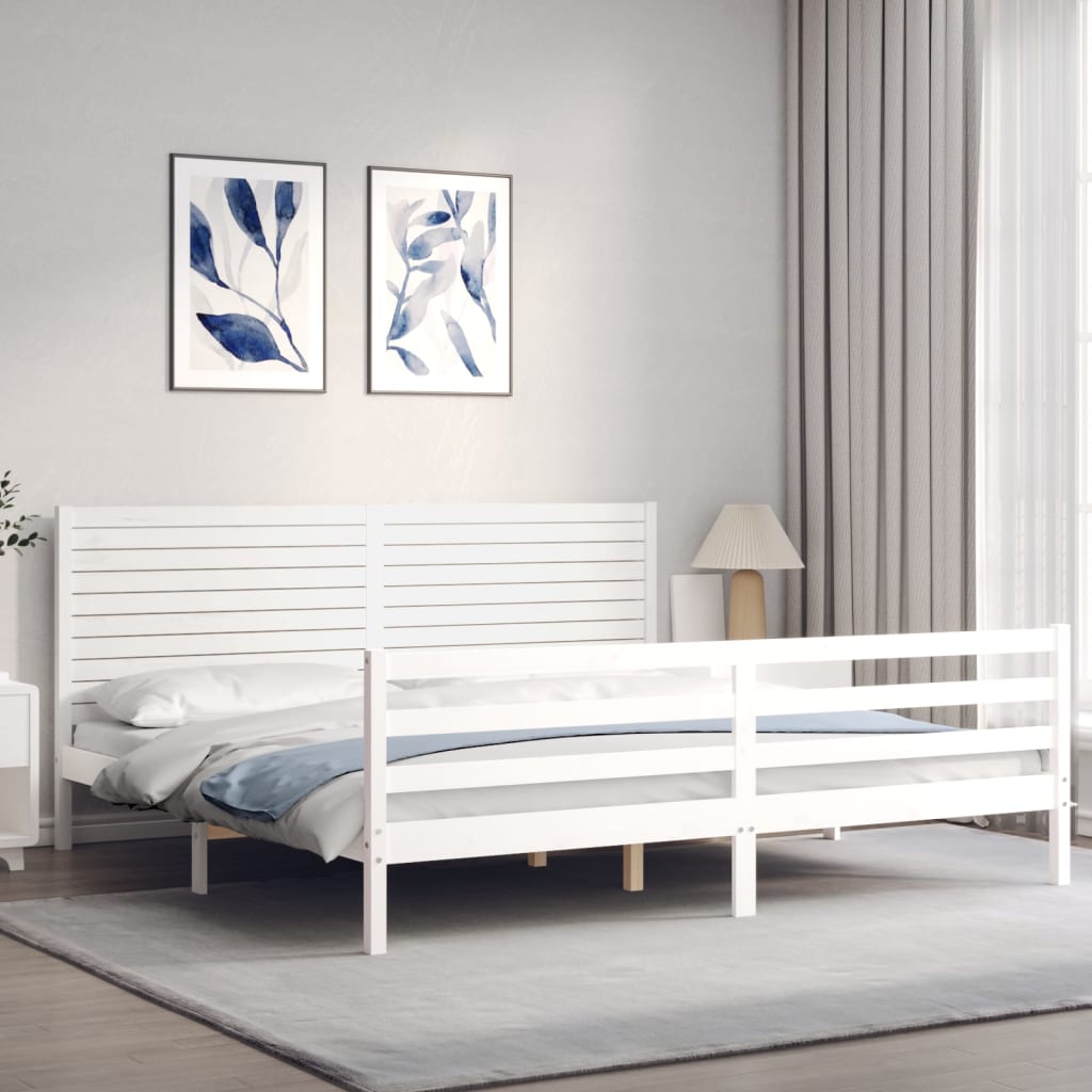 tömör fa ágykeret fejtámlával 200 x 200 cm