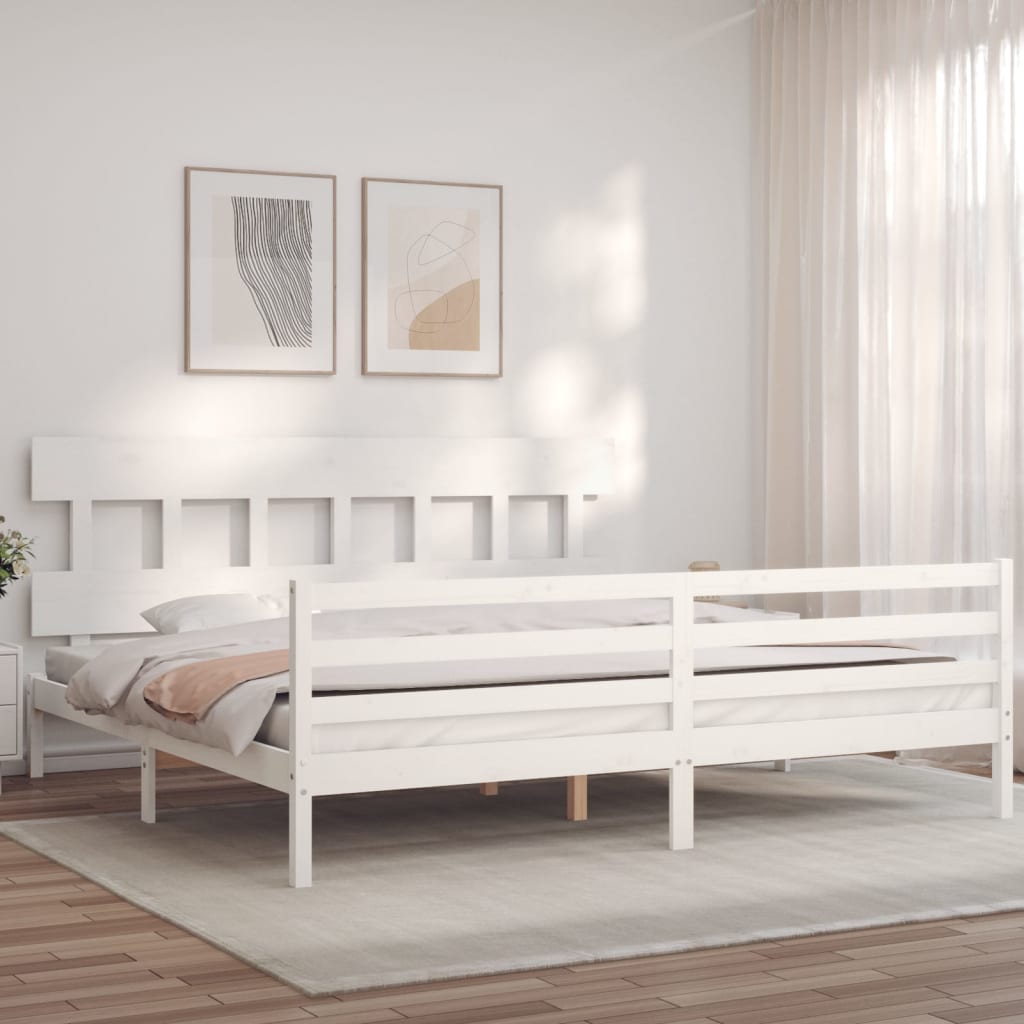 tömör fa ágykeret fejtámlával 200 x 200 cm