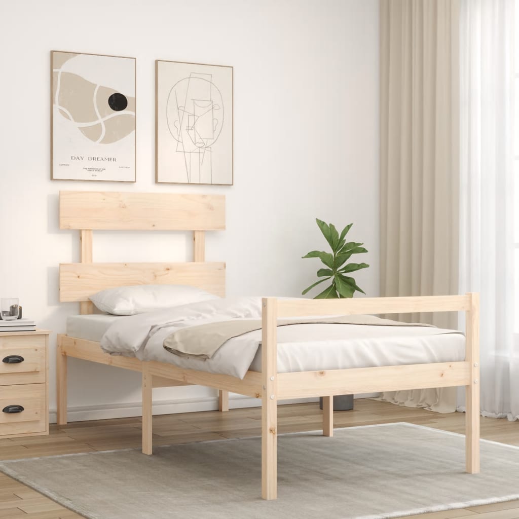 tömör fa ágy időseknek fejtámlával Small Single