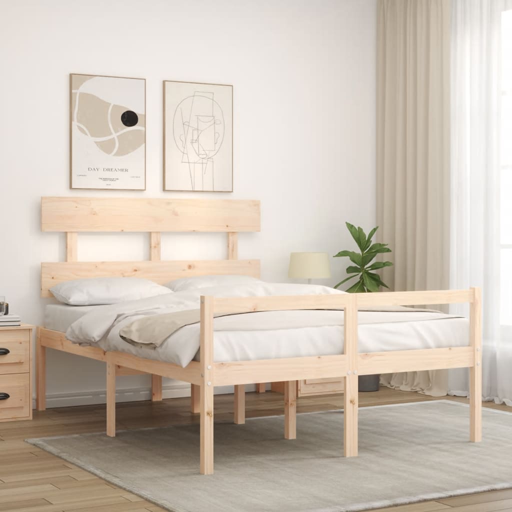 tömör fa ágy időseknek fejtámlával Small Double
