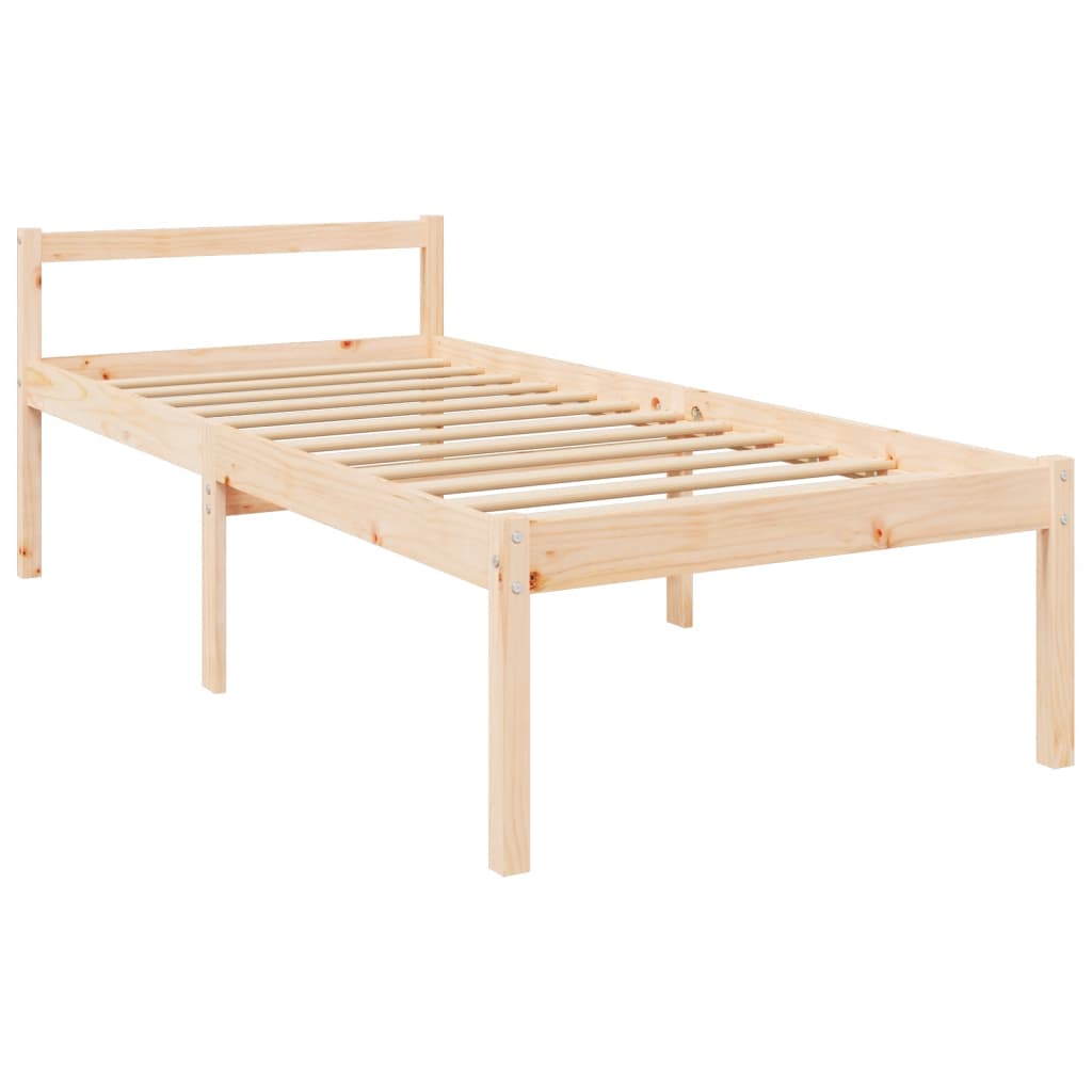 tömör fa ágy időseknek fejtámlával 90x200 cm
