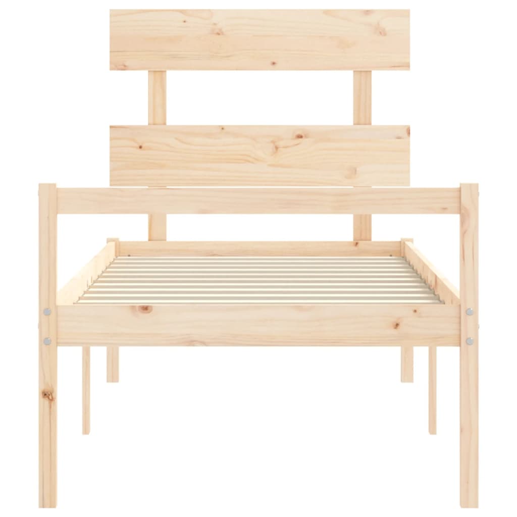 tömör fa ágy időseknek fejtámlával 90x200 cm