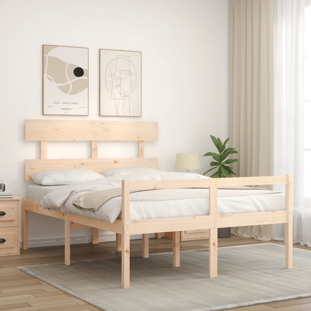 tömör fa ágy időseknek fejtámlával 120x200 cm