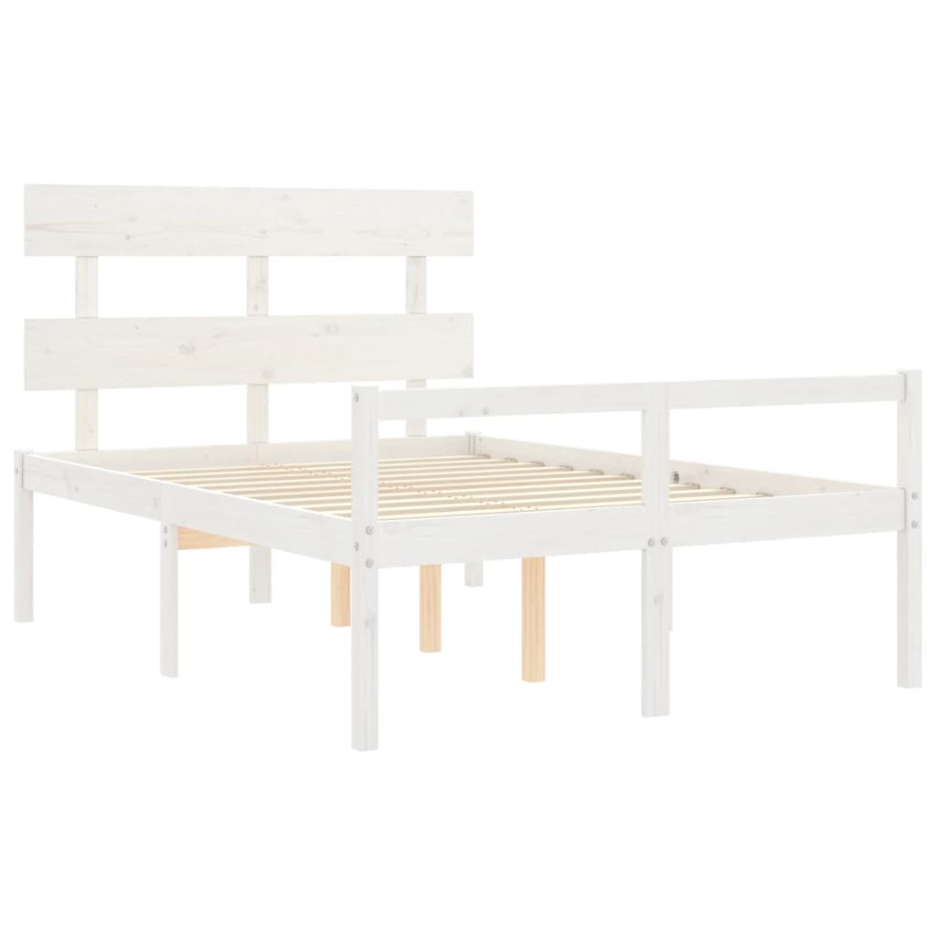 fehér tömör fa ágy időseknek fejtámlával 120x200 cm