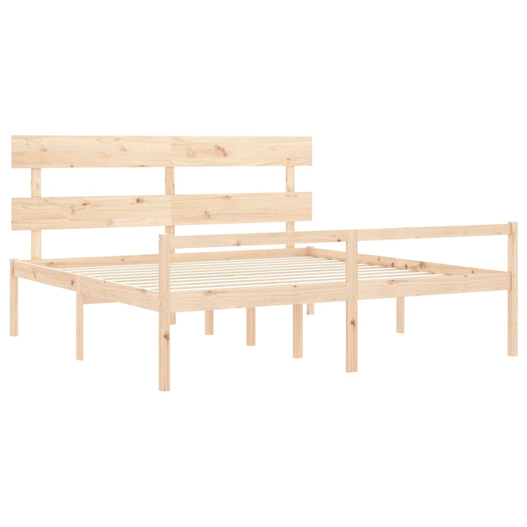 tömör fa ágy időseknek fejtámlával 200x200 cm