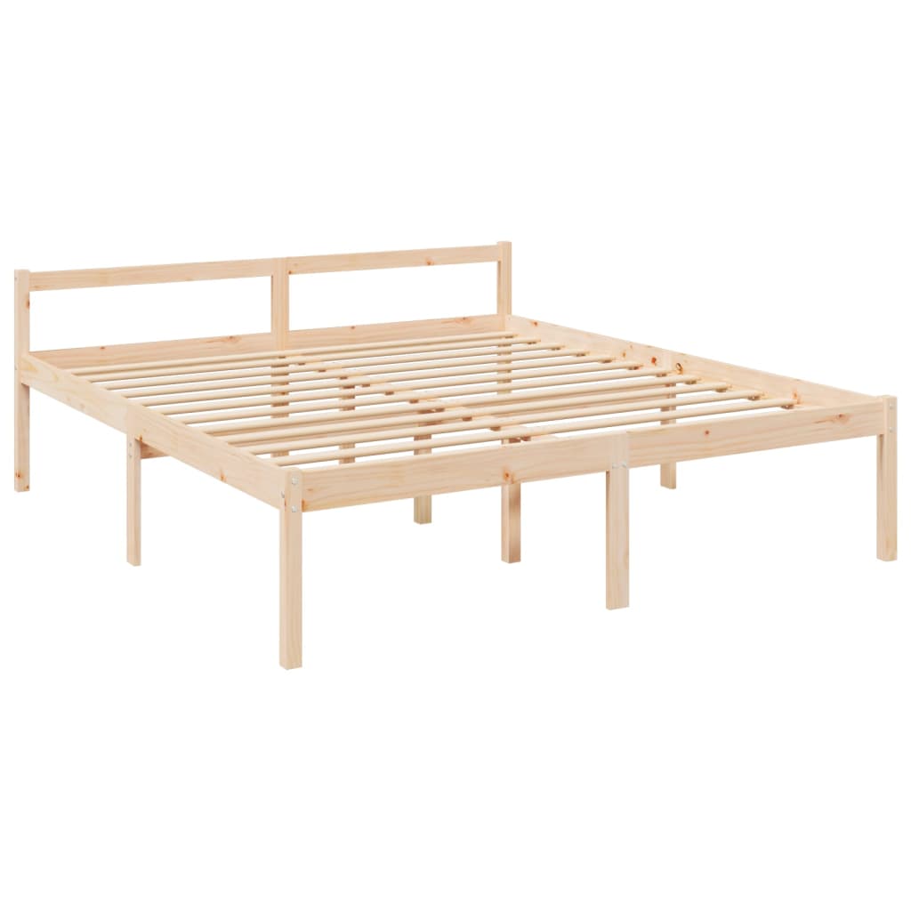 tömör fa ágy időseknek fejtámlával 200x200 cm