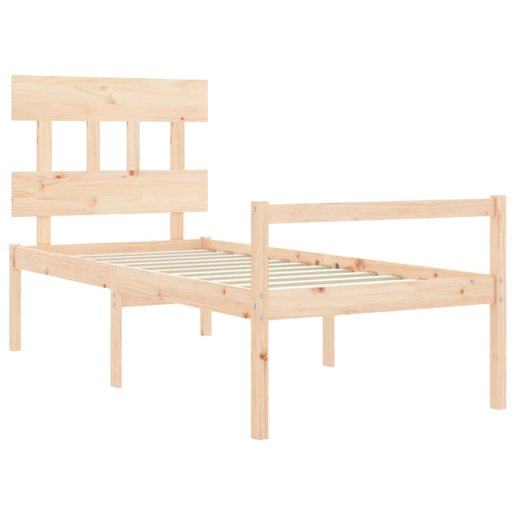 tömör fa ágy időseknek fejtámlával 90x200 cm