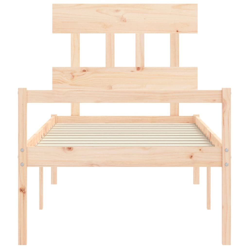 tömör fa ágy időseknek fejtámlával 90x200 cm