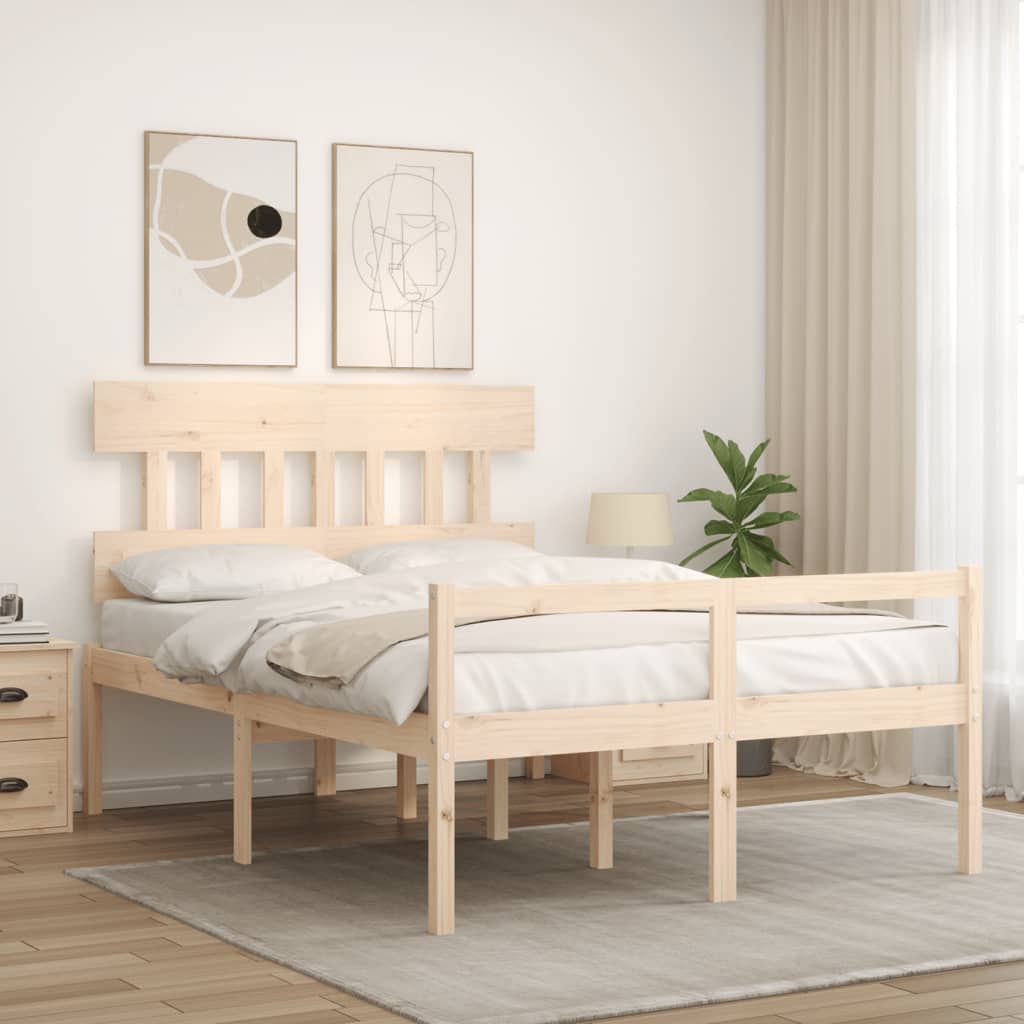 tömör fa ágy időseknek fejtámlával 120x200 cm
