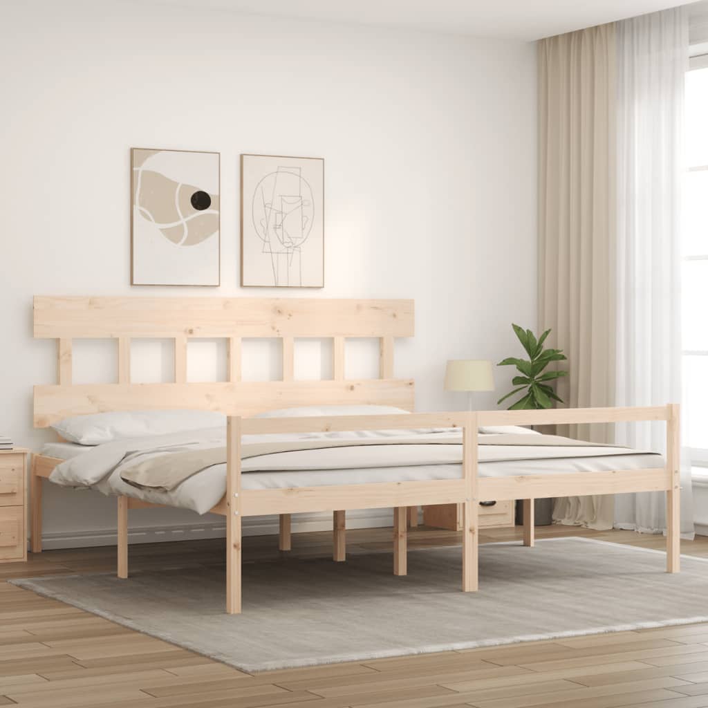 tömör fa ágy időseknek fejtámlával 200x200 cm
