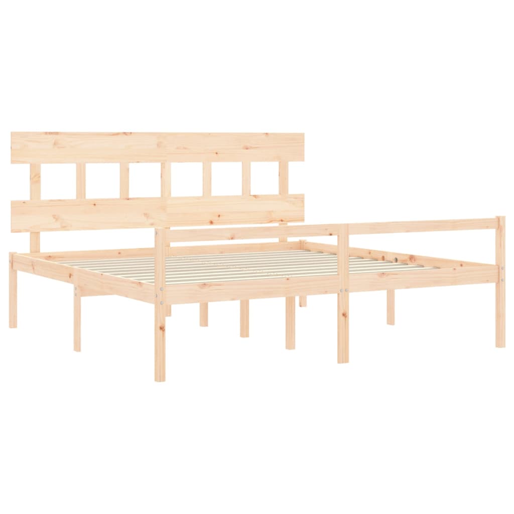 tömör fa ágy időseknek fejtámlával 200x200 cm