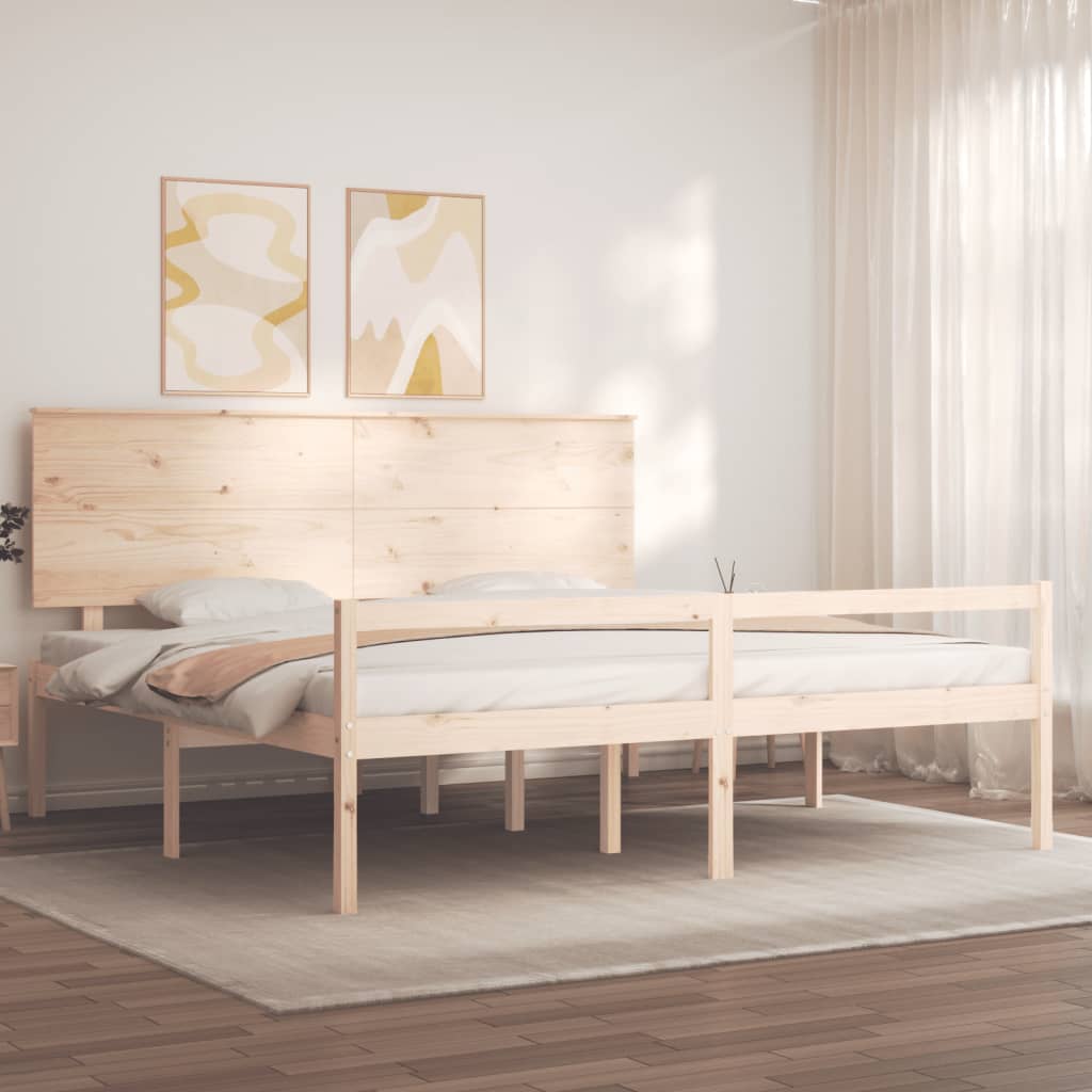 tömör fa ágy időseknek fejtámlával 200x200 cm