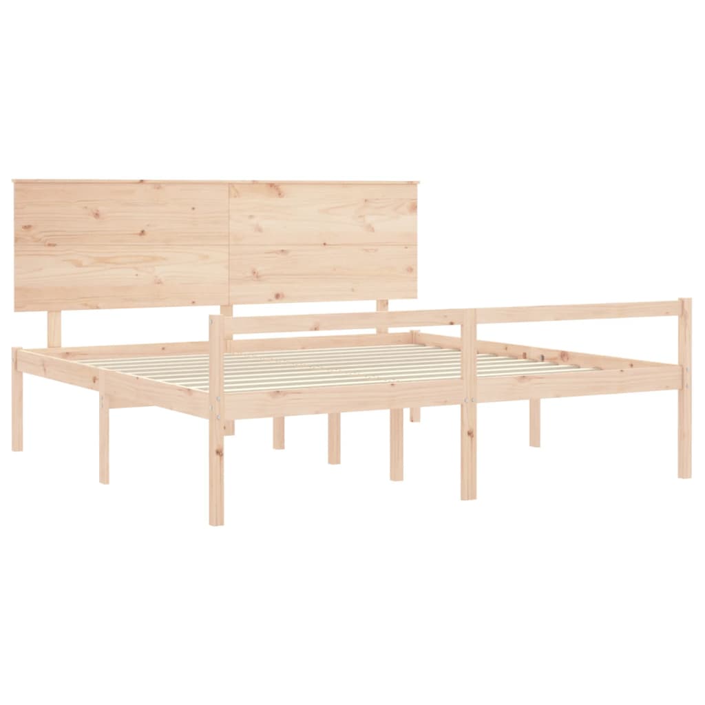 tömör fa ágy időseknek fejtámlával 200x200 cm