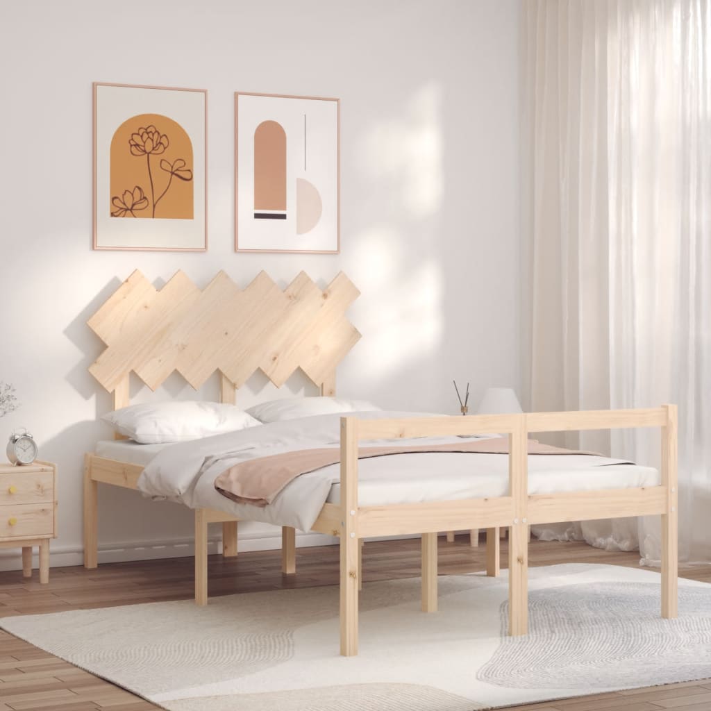 tömör fa ágy időseknek fejtámlával Small Double