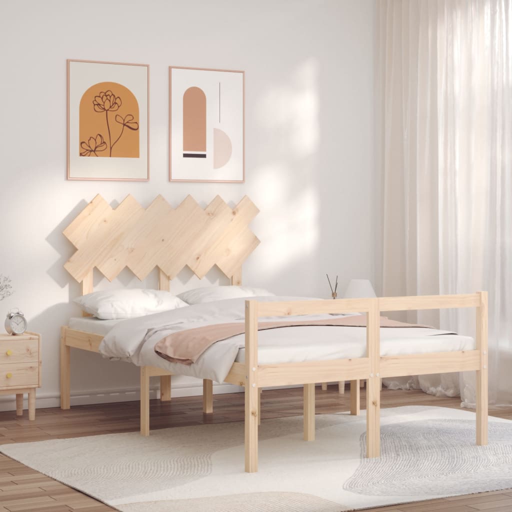 tömör fa ágy időseknek fejtámlával Double