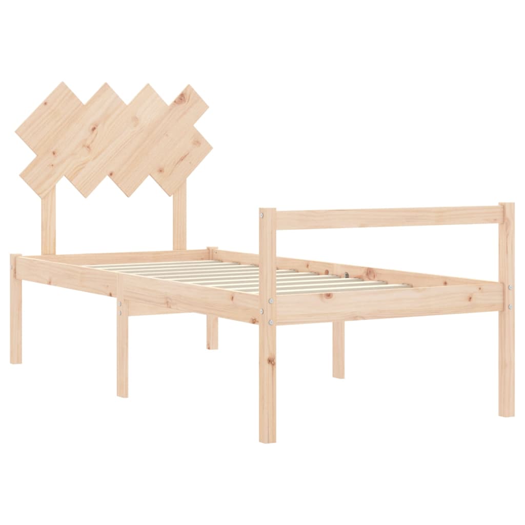 tömör fa ágy időseknek fejtámlával 90x200 cm